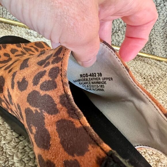 EEUC Women's Alegria Rosie Peep Toe Wedge Sandals Leopard Print Size 39 or 9 - Picture 4 of 5